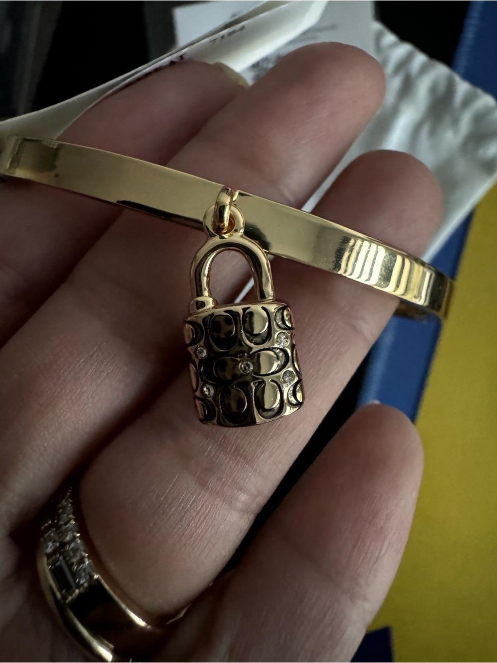 Coach Jewelry | Gold Padlock Bangle Bracelet - NWT - Picture 4 of 4